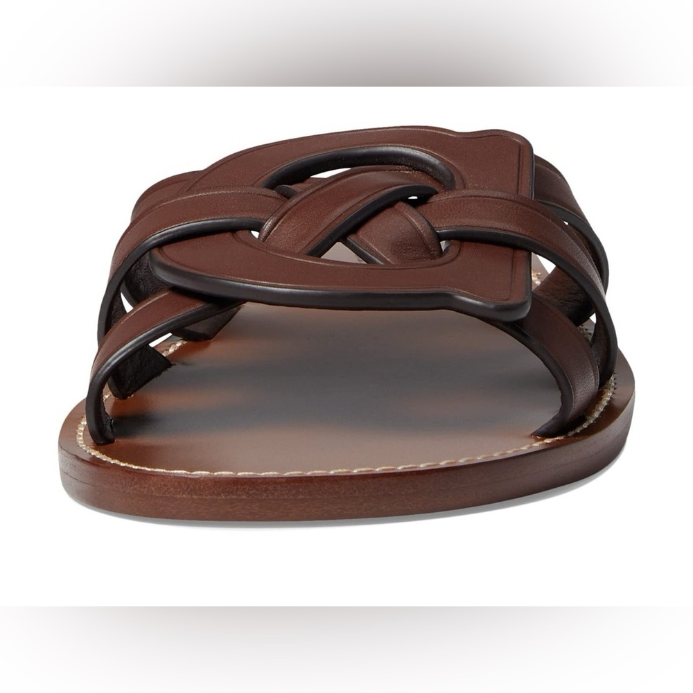 Coach Issa C Emblem Leather Slide Sandals Sz 5.5 NIB - Picture 3 of 9